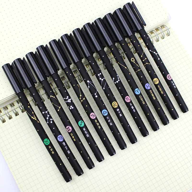 

12pcs Erasable Gel Pen Blue Black Ink 0.5mm Washable Handle Kawaii Pens Refill Rods School Writing Tools Cute Stationery