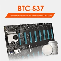 all new btc s37 btc s37 mining motherboard 8 miner 16x graph card memory adapter ddr3 sata3 0 support vga campatible