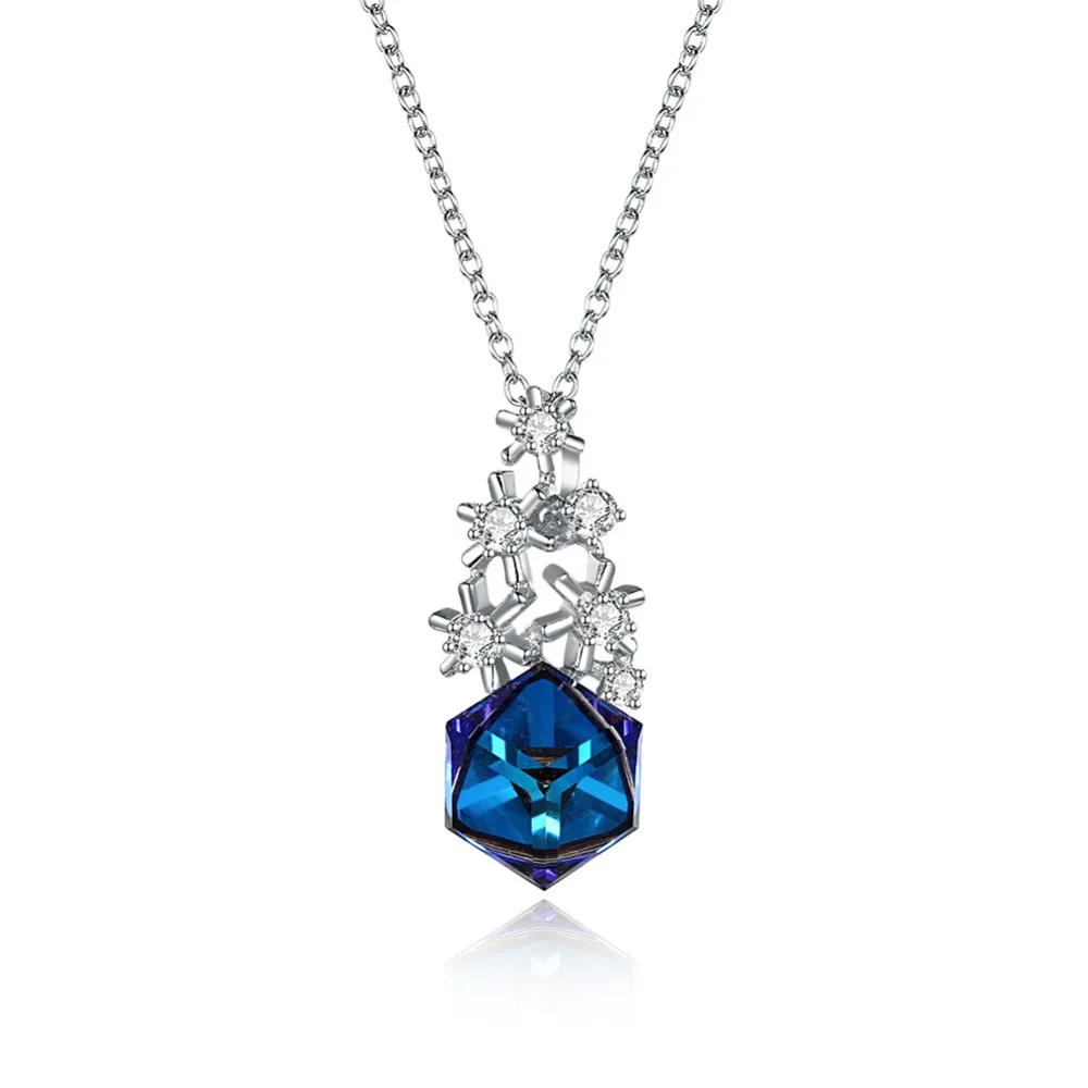 GE456 Glitter Colorful Zirconia Stone  Pendent Necklace for women Engagement Wedding