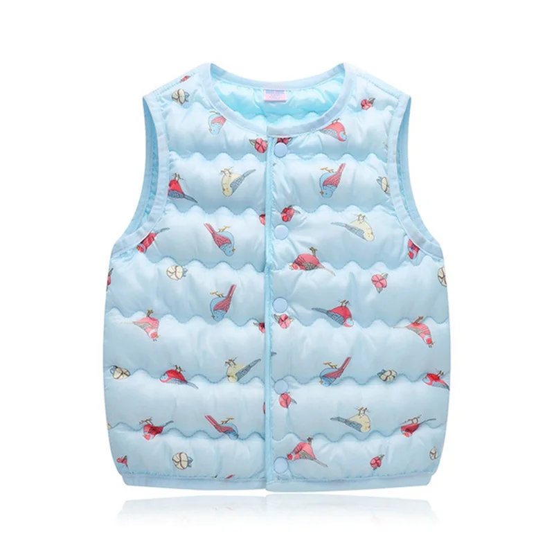 blue bird CROAL CHERIE/милый жилет для малышей с птицами детский жилет для мальчиков и девочек зимняя куртка осенне-зимние жилеты для мальчиков, верхняя одежда для малышей, пальто - Цвет: blue bird
