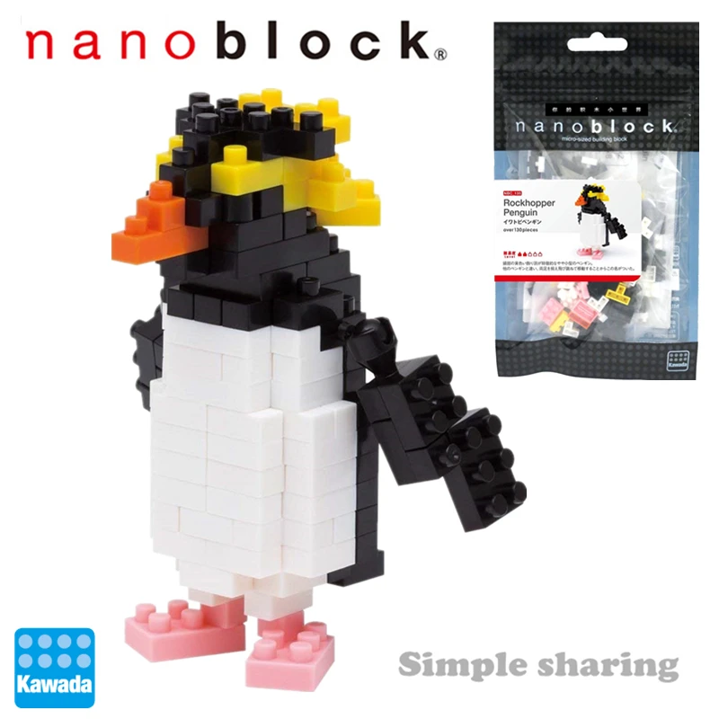 Kawada NBC 135 Nanoblock Rockhopper Penguin Mini Коллекция Серия 130 штук алмазные строительные блоки
