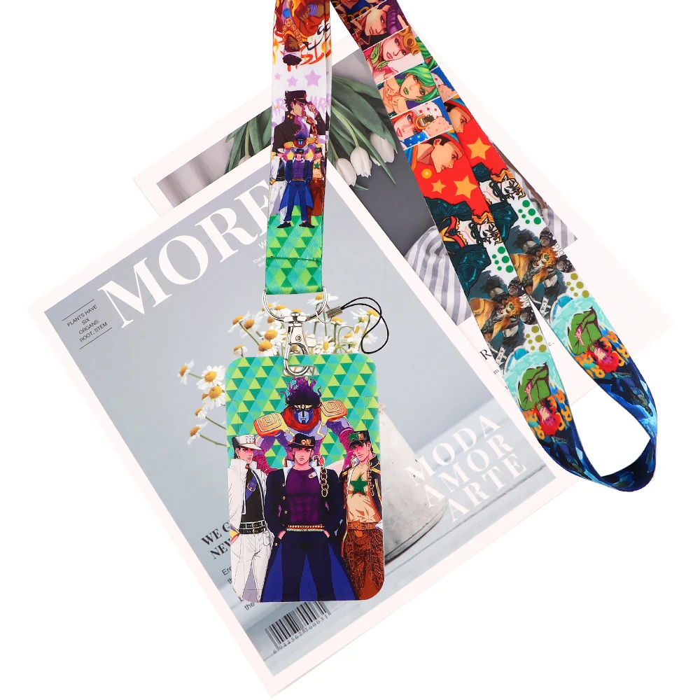 

JY183 Anime Bizarre Adventure Lanyard Car Keychain Personalise Office ID Card Cover Key Ring Badge Holder Jewelry