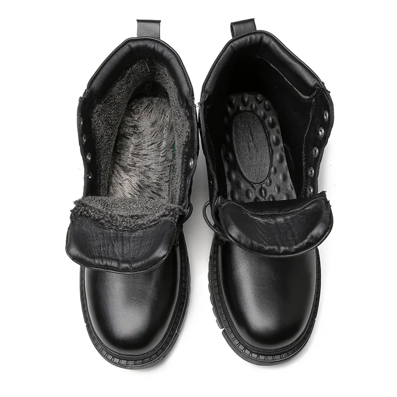 Черные осенние мужские Ботильоны из натуральной кожи Ботинки Челси зимние