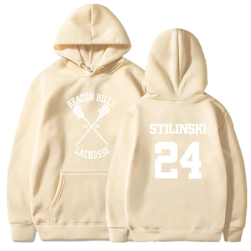 Толстовка с капюшоном волк для мужчин и женщин худи принтом McCall 11 Lacrosse Stilinski 24 Lahey