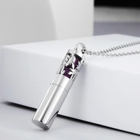 stainless steel cylindrical pendant essential oil distributor necklace box womens necklace pendant perfume jewelry free 3 mat