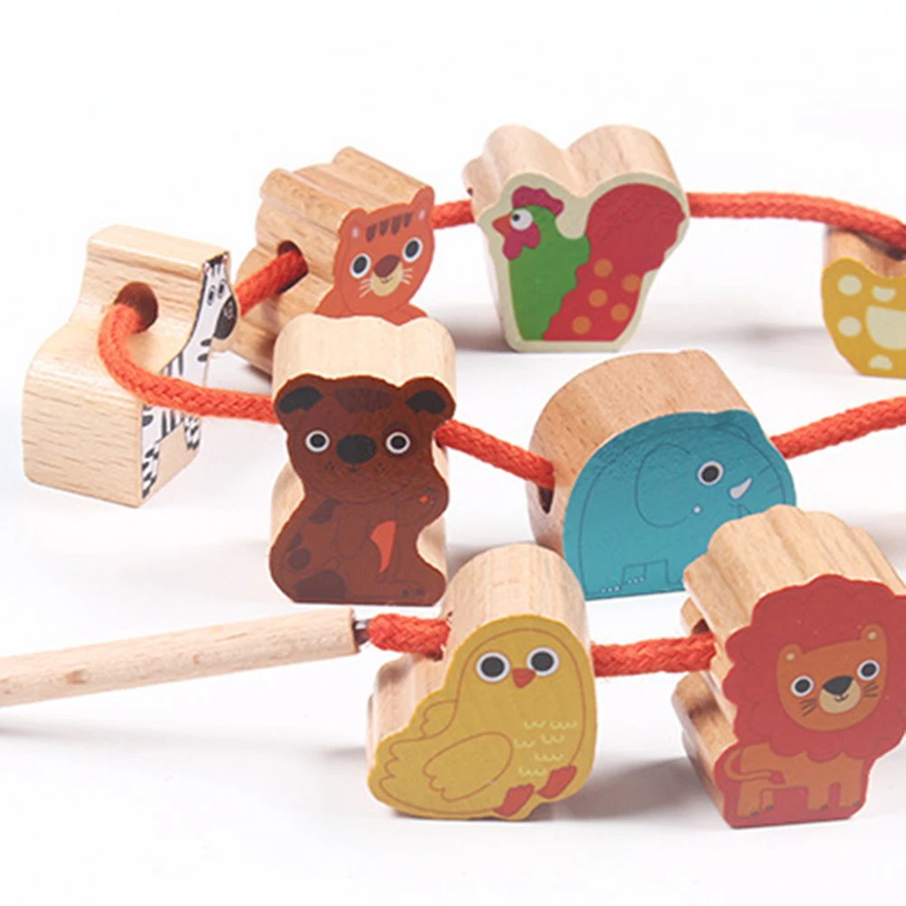 Детская игрушка с начесом из мультфильма деревянная diy бусины фруктовым животным
