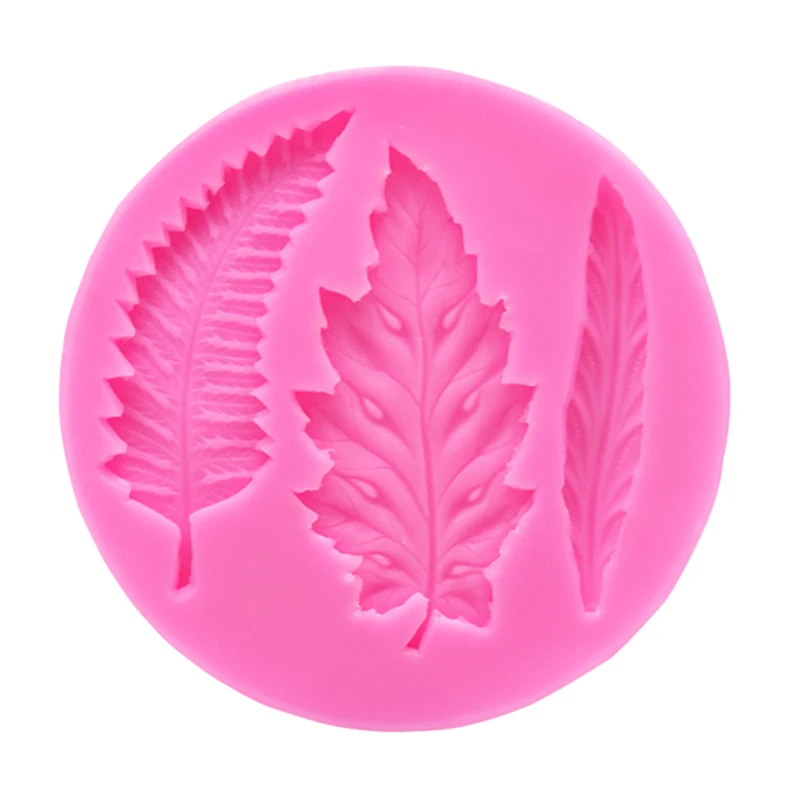 DIY Дерево лист помадка плесень 3D Силиконовая форма в виде листьев украшения торта