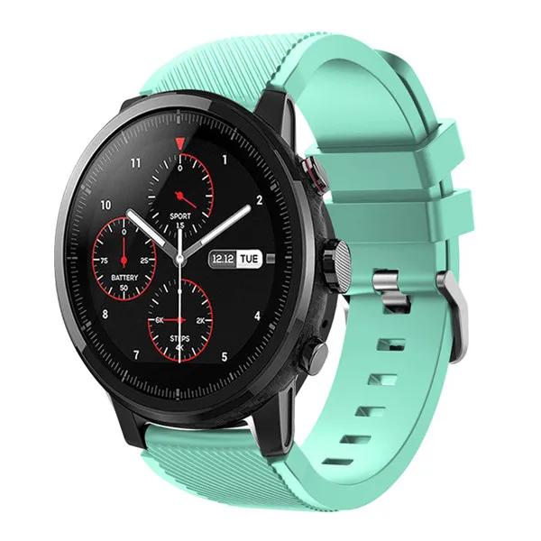 Mint green Мягкий силиконовый спортивный ремешок для часов Huami Amazfit Stratos умные часы для Amazfit Pace Stratos 2/2S ремни 22 мм браслет - Цвет: Mint green