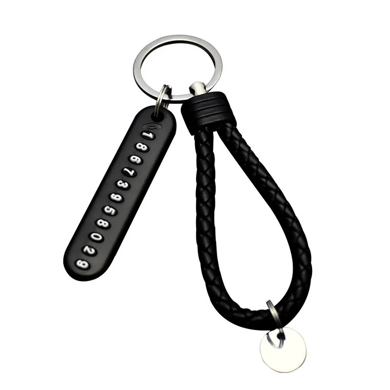 

Car Key Chain Phone Number Card Anti Lost Keyring Phone Number Plate Key Ring Auto Vehicle Key Ring Car Accessories Keychain