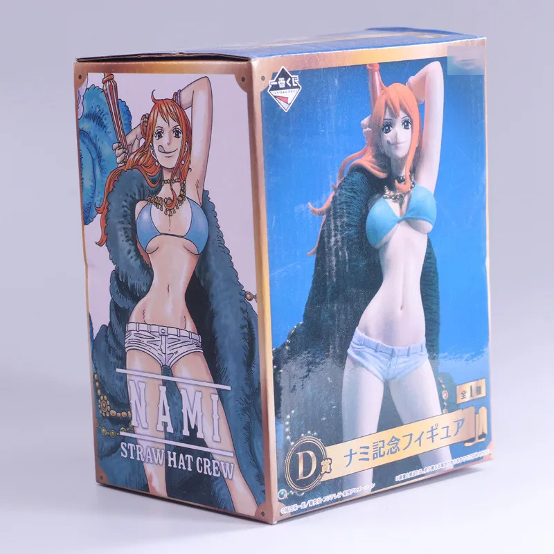 

OP 20th Anniversary Nami Sexy Blue Rich Coat Nami Action Figure Collection OP Model Toy Gifts 20cm