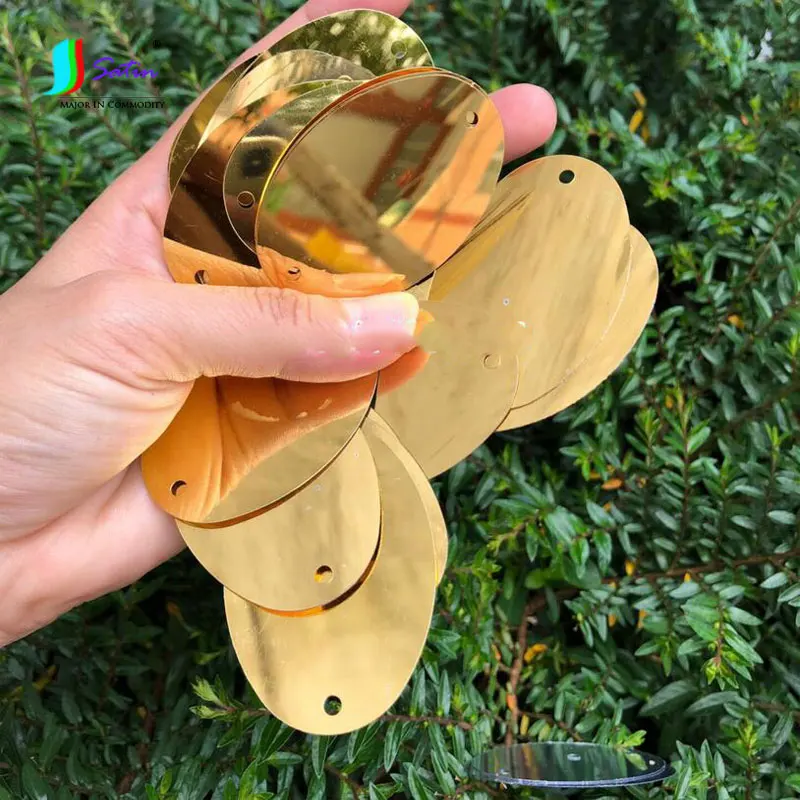 Большой вес 500 г овальные золотые серебряные синие блестки с 2 отверстиями