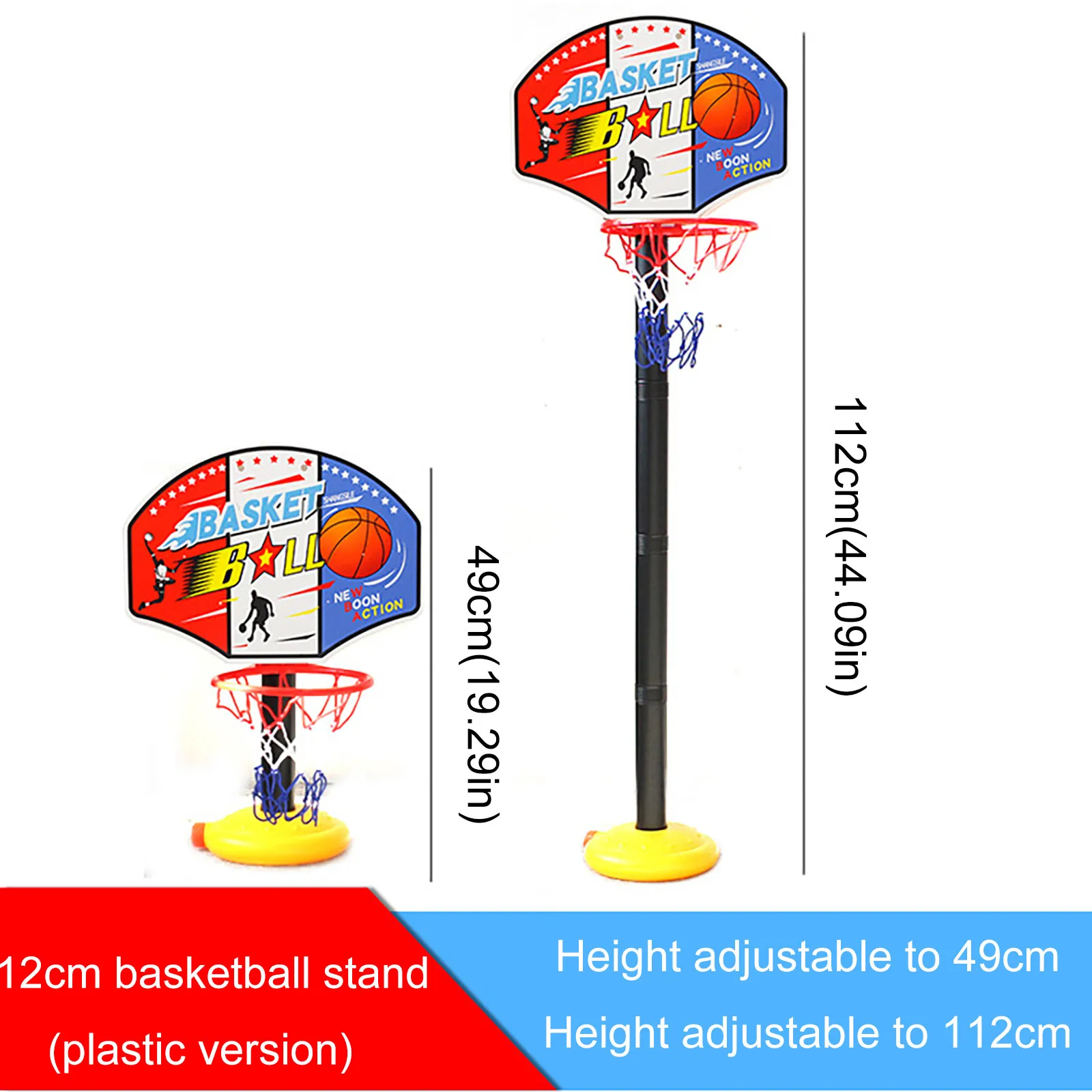 

Super Basketball Goal Hoop Toy Height Adjustable Portable Basketball System 13.4 Inch Backboard Kid Sports Toy