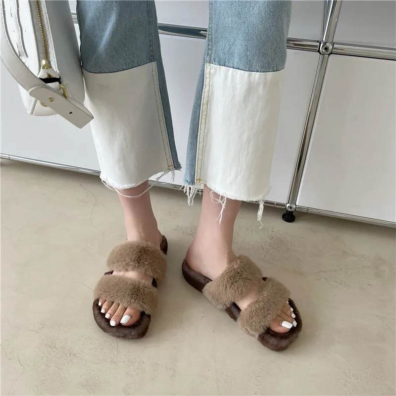 Женские домашние тапочки Новинка Осень зима 2021 стильная норковая Удобная