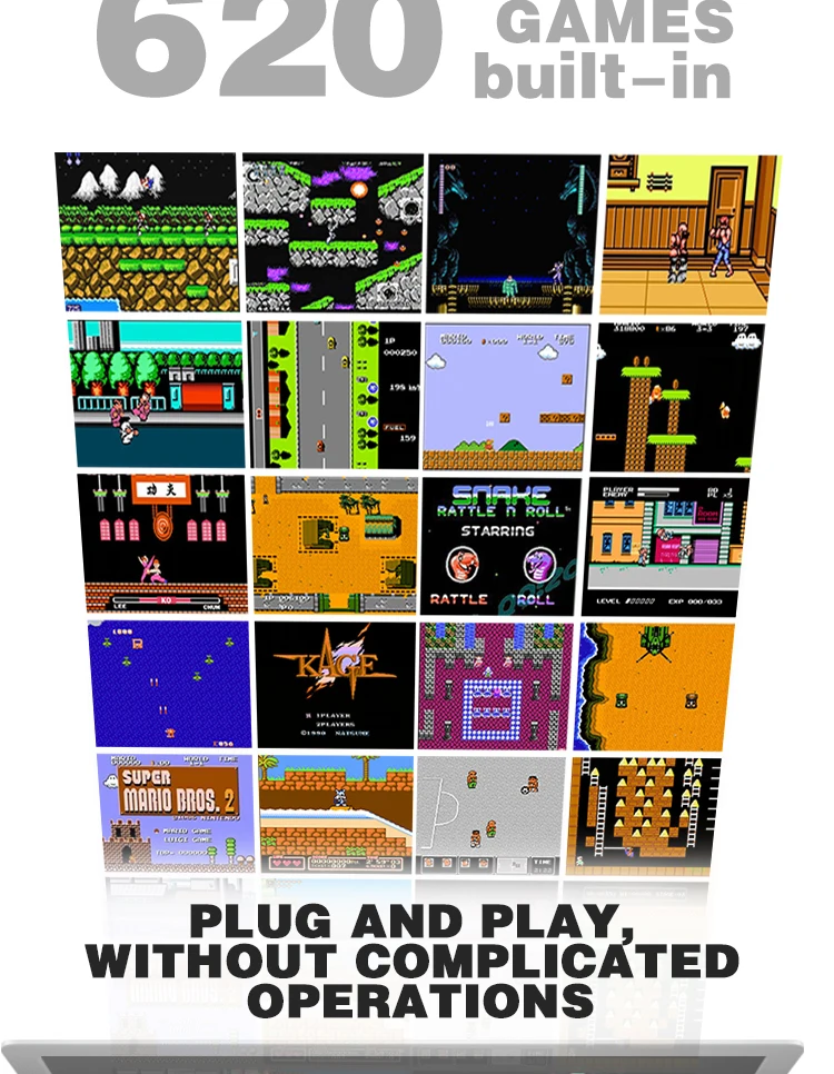 DATA FROG Мини ТВ игровая консоль 8 бит Ретро видео игровая консоль встроенные 620 игры с двойными контроллерами Ручной игровой плеер