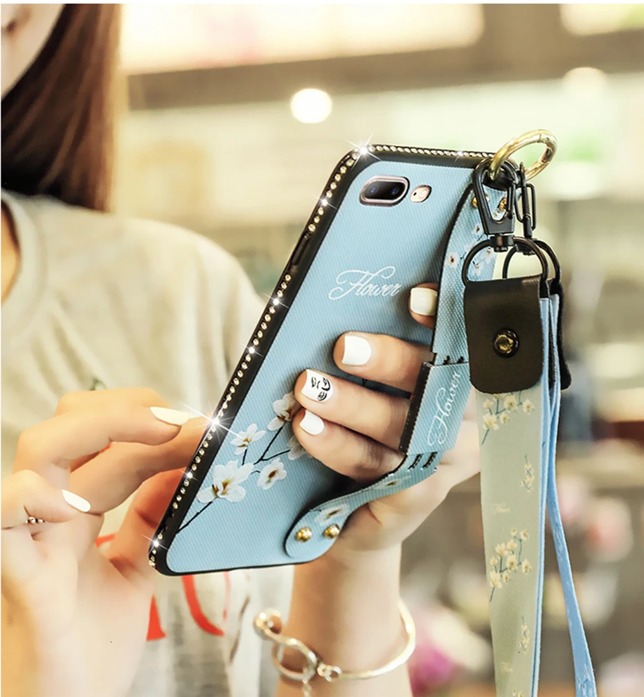 Ювелирный чехол с шейным ремешком для iPhone 11 pro max XS MAX XR XS X чехол с держателем на запястье для iPhone 7 8 plus 7 8 6s 6 plus