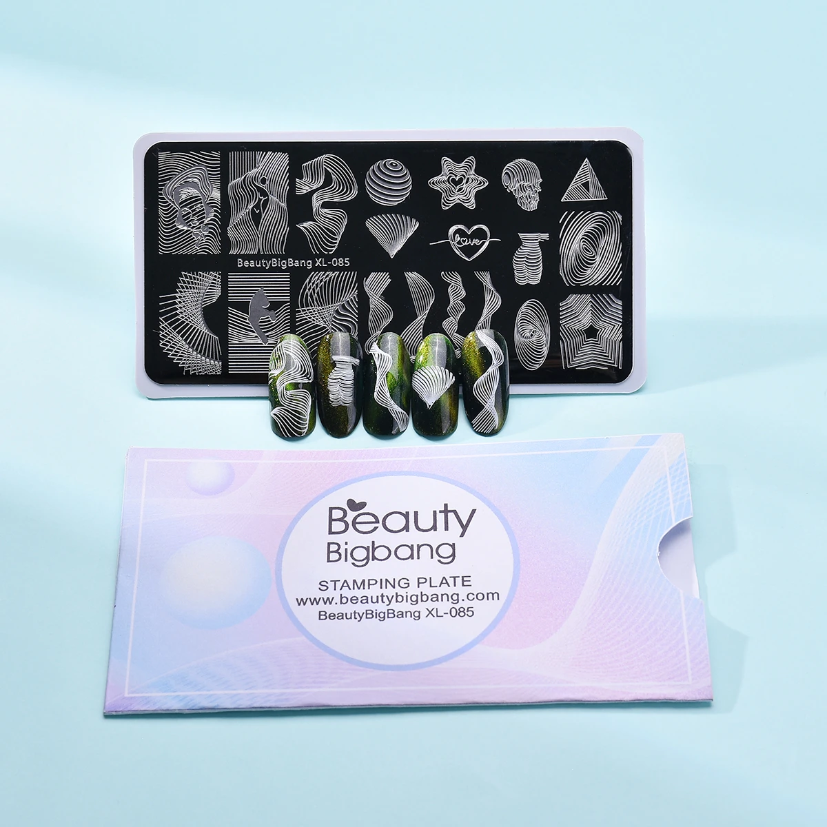 Beautybigbang аксессуары для дизайна ногтей штамповочные пластины полосатые линии