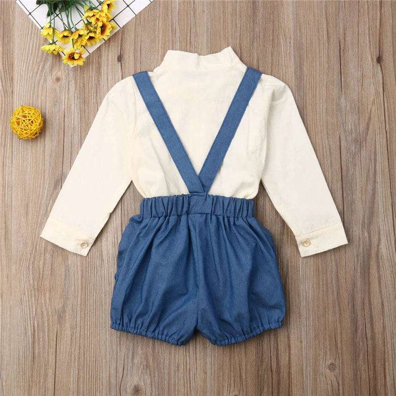 Новые осенние детские костюмы с бабочкой для маленьких девочек блузка рубашка