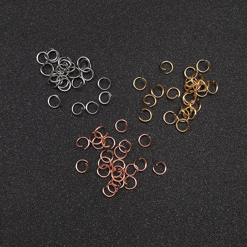 200 шт./лот открытые соединительные кольца из нержавеющей стали разъемные золотые