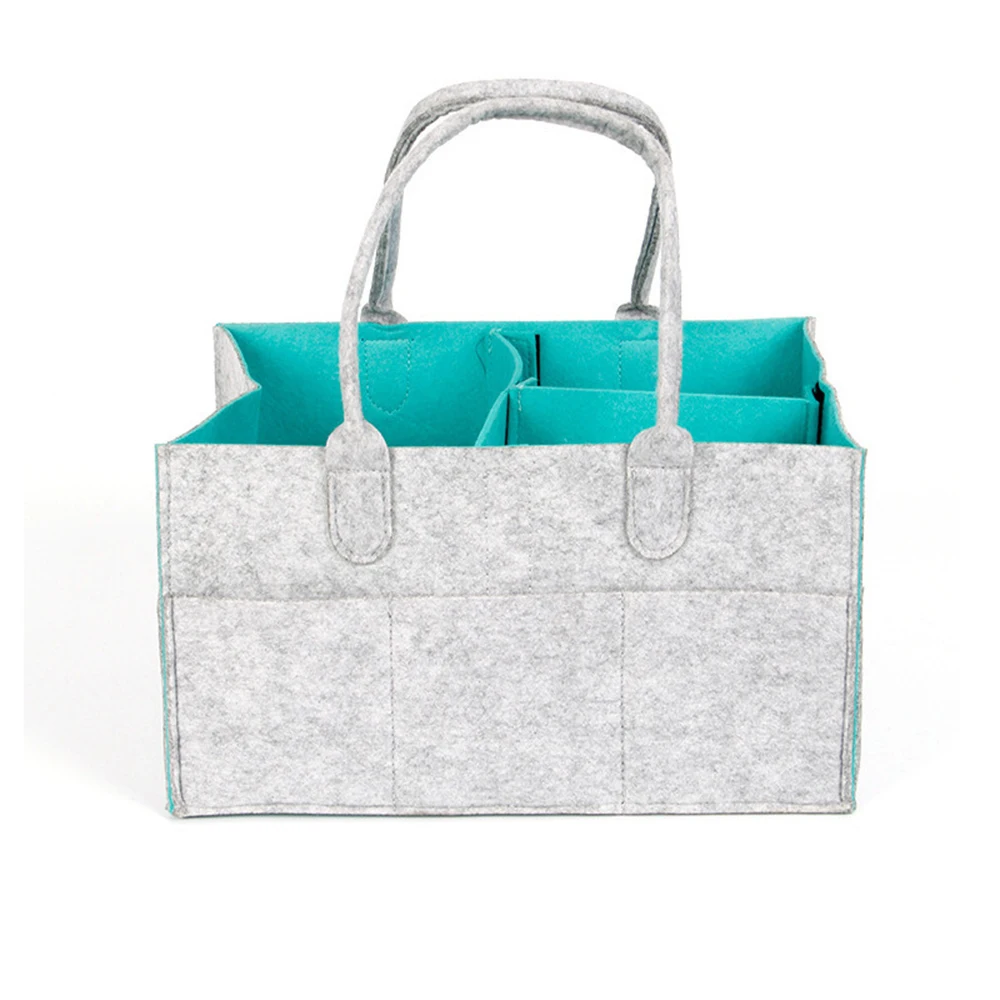 

CYSINCOS Felt Cloth Storage Bag Foldable Baby Large Size Diaper Caddy Changing Table Organiser Toy Storage Basket Car Organizer