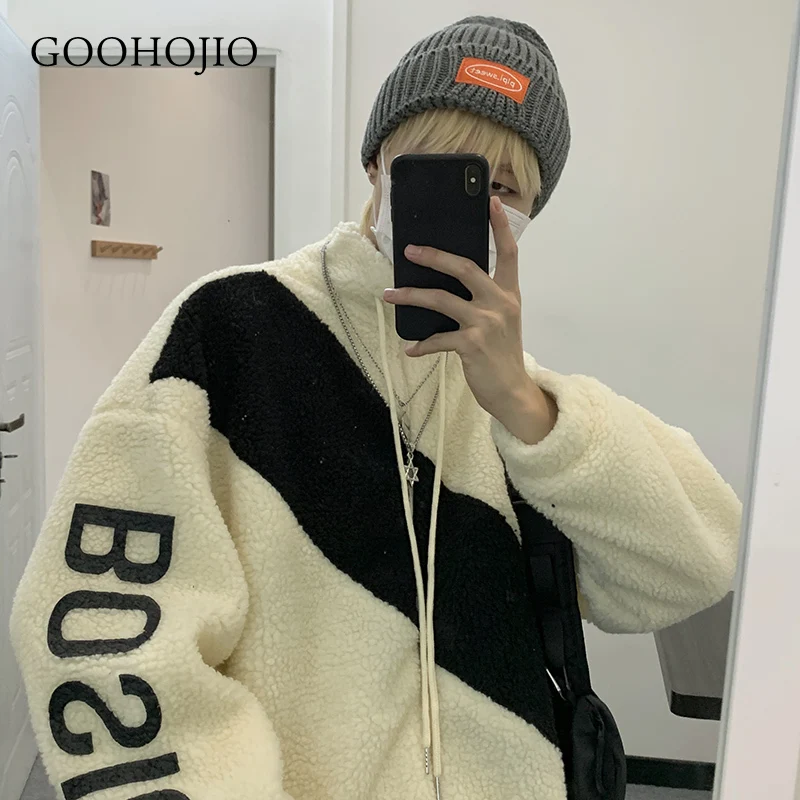 

GOOHOO 2021 New Autumn and Winter Lambswool Women Jackets Oversized Vintage Coats for Couple Fashionable Thicken Jackets Women