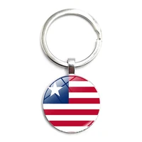 2020 fashion creative world flags time glass pendant keyring men and women jewelry keychain