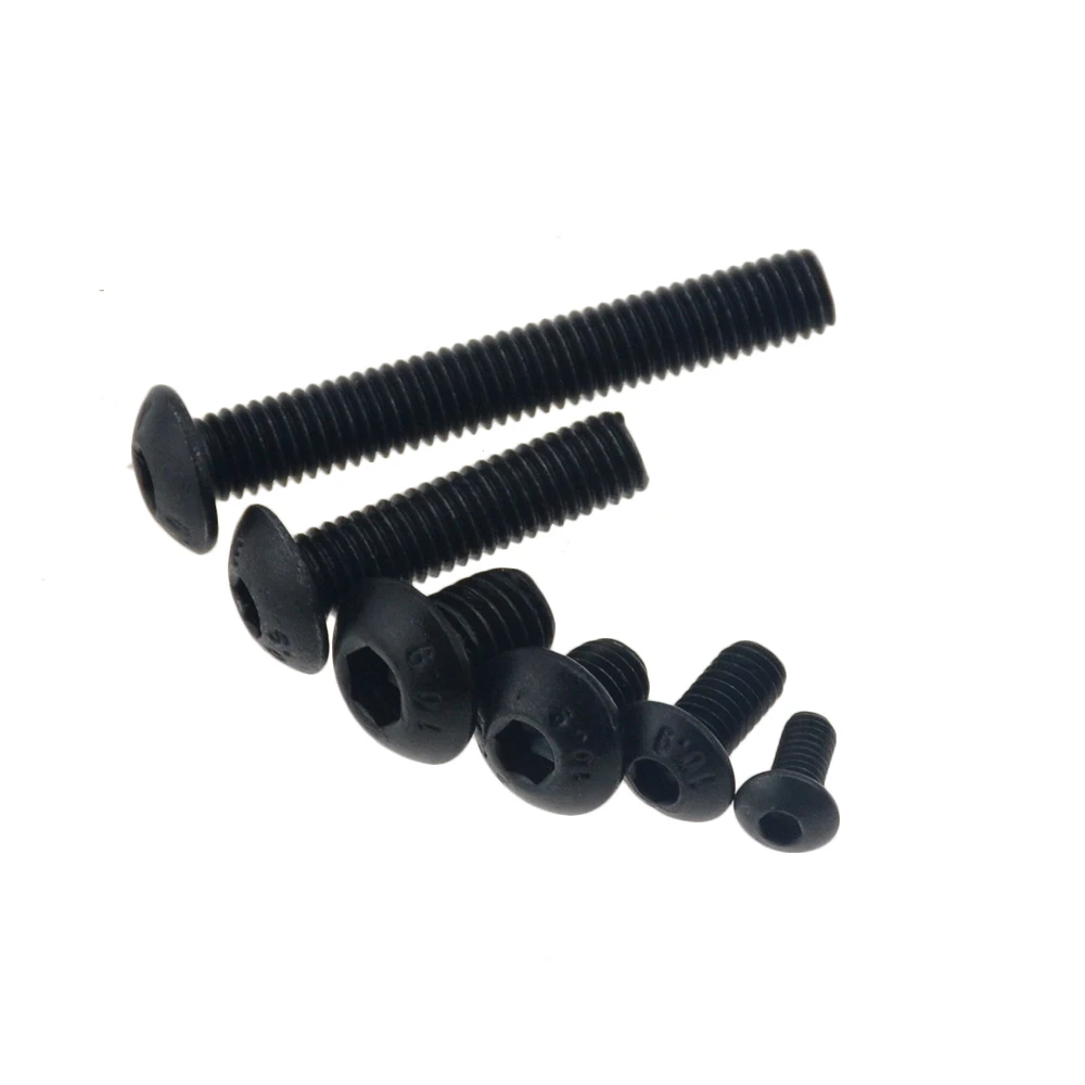 

Black 10.9 grade button head screw M2 M2.5 M3 M4 M5 M6 M8 M10 Hexagon Socket round head Screws Hex Socket Screw