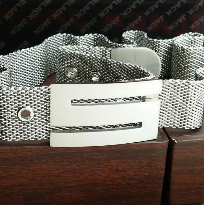 

Men's Metal stainless steel Braided belt 140cm Lengthened self-defense punk style Survival outdoor
