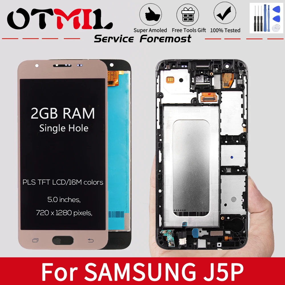 OTMIL 5 2 &quotAmoled дисплей для Samsung Galaxy J5 Pro 2017 ЖК-дисплей сенсорный экран дигитайзер