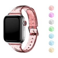 glitter silicone strap for apple watch 45mm 41mm 44mm 42mm 40mm 38mm comfortable replacement strap for iwatch 7 6 5 4 3 se band