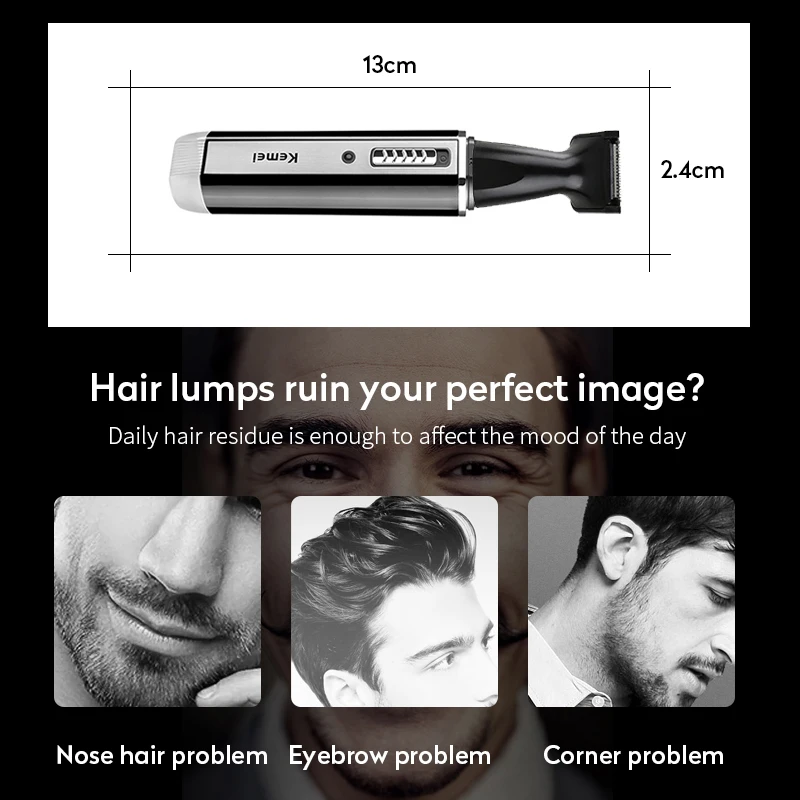 Kemei 4 в 1 Электрический триммер для носа ушей бровей волос Машинка стрижки бороды