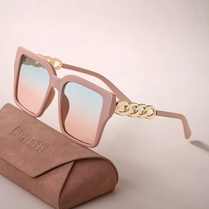 

Gradient Multicolor Square Oversized Frame Ladies Sunglasses Women Retro Glasses Brand Designer Outdoor Street Shooting Glasses
