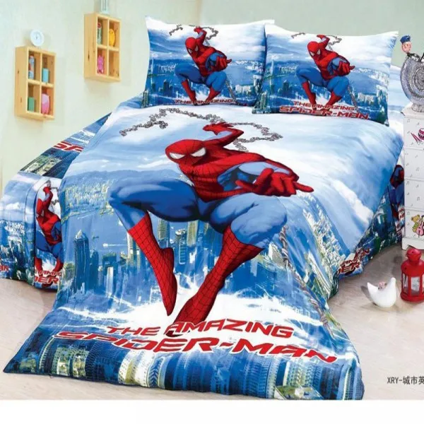 Spiderman 3 Комплект постельного белья с изображением героев мультфильма Дисней, Mc, queen, Человек-паук, пододеяльник, наволочка, детский подарок на день рождения для мальчиков, 1,0 м, 1,2 м, кровать - Цвет: Spiderman 3