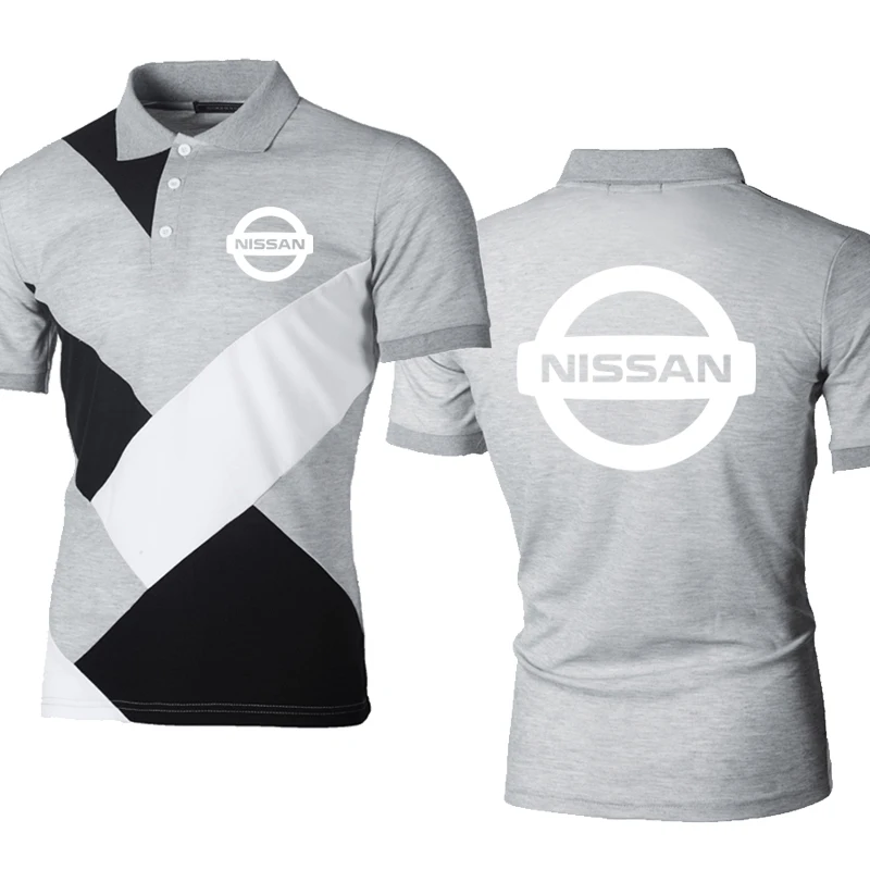 

Fashion Casual trend NISSAN Car Logo Printing Men's POLO shirt Casual Splicing Men's short sleeve Cotton High Quality POLO shirt