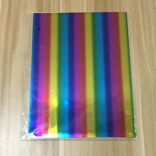 Rainbow 50 шт. золотой черный красный горячего тиснения фольги бумажный ламинатор ламинирование передача на элегантность лазерный принтер крафт бумага 20x29 см А4 - Color: Rainbow