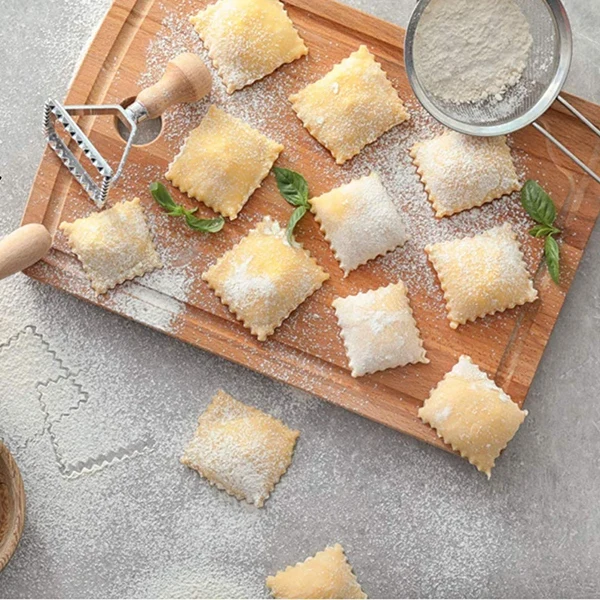 Quality Ravioli Maker Cutter Stamp Set Leading Dough and Press Stamps with Wooden Handle-For Pasta Dumplings | Дом и сад