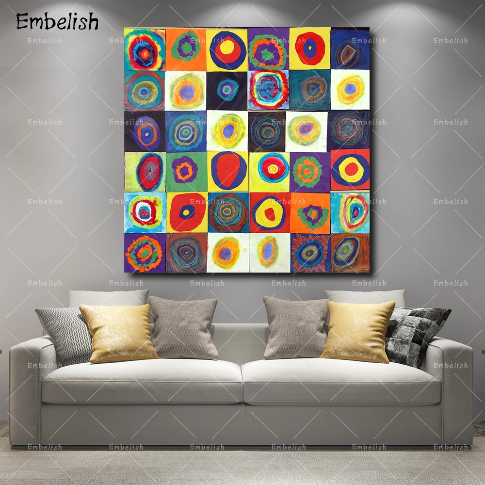 

Embelish 1 Pieces Colorful Circles By Wassily Kandinsky Modern Home Decor Wall Art Pictures For Living Room HD Canvas Paintings