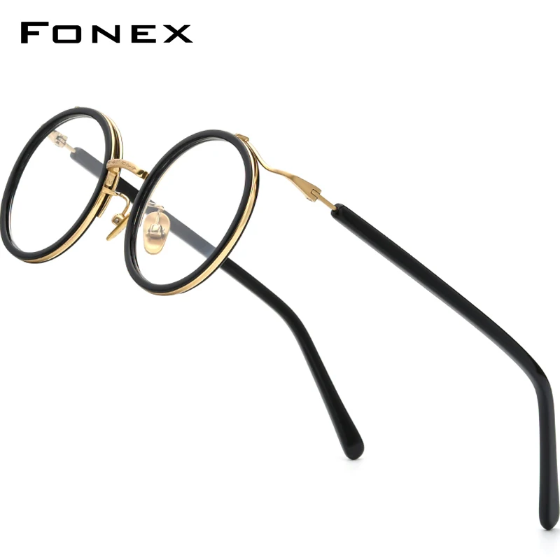 FONEX ацетат Титан оправа для очков Для женщин 2020 новый круглый по рецепту очки