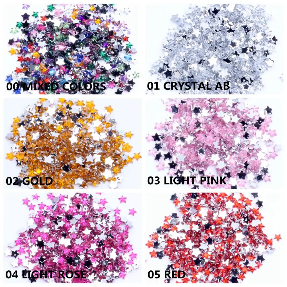 3x3 мм пентаграмма 10000/1200 шт Акриловые стразы с плоской задней частью для дизайна ногтей DIY рукоделие Изготовление ювелирных изделий для ноутбука Свадебные платья украшения