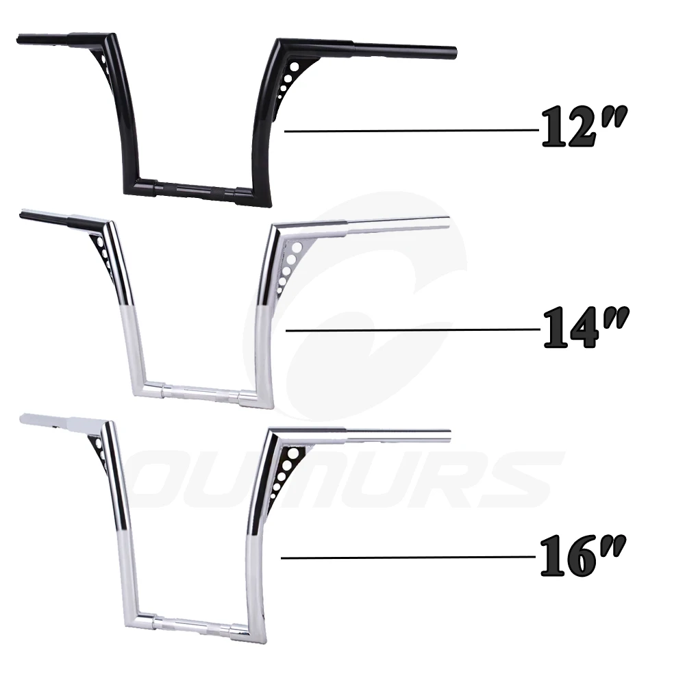 Ouwalls мотоциклетные вешалки на руль 10 '཈'' 14 'ཌ дюймов Rise подходит для Harley