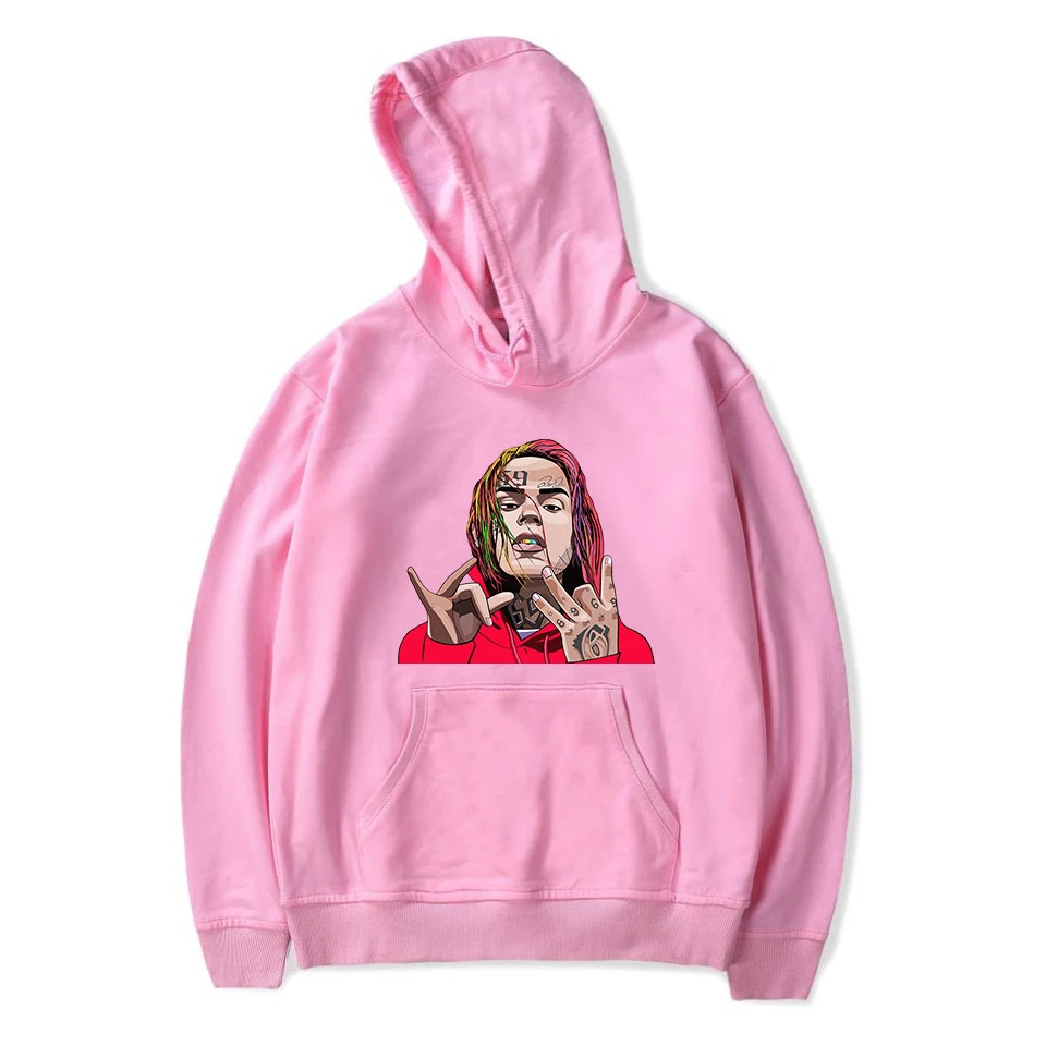 Толстовка 6ix9ine с капюшоном повседневные мужские толстовки GOOBA длинным рукавом и