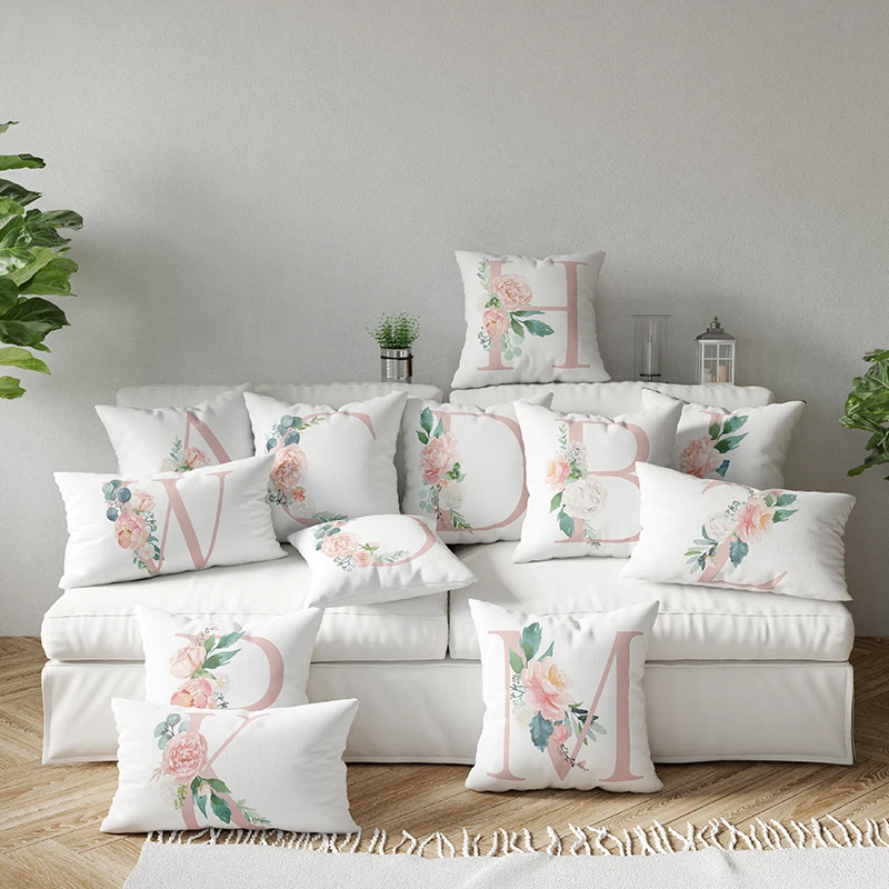 Цветок 26 Английский алфавит квадратная наволочка украшение дома Автомобильная