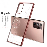 luxury plating clear phone case for samsung galaxy note 20 s20 ultra 8 9 10 plus a71 a51 a41 a21s diamond transparent tpu cover