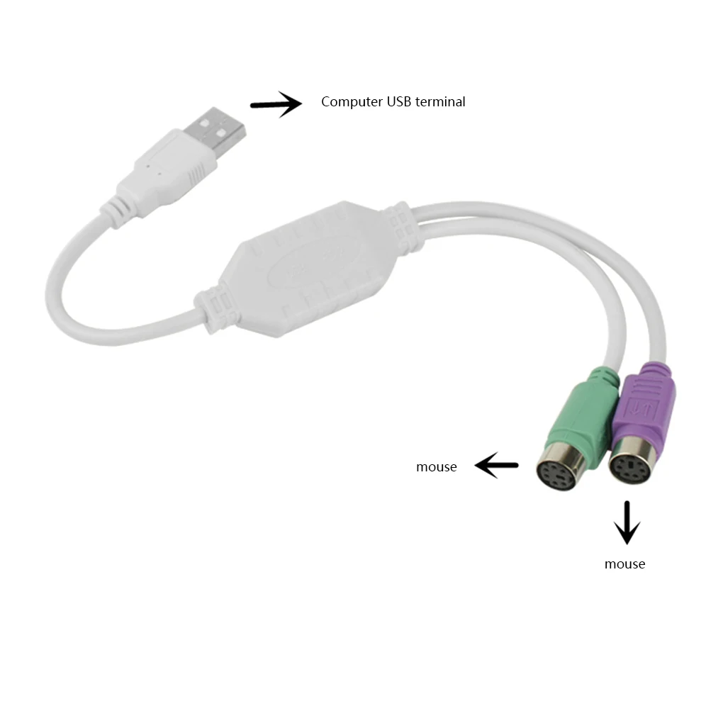2-в-1 PS/2 USB-конвертер для клавиатуры мыши | Компьютеры и офис