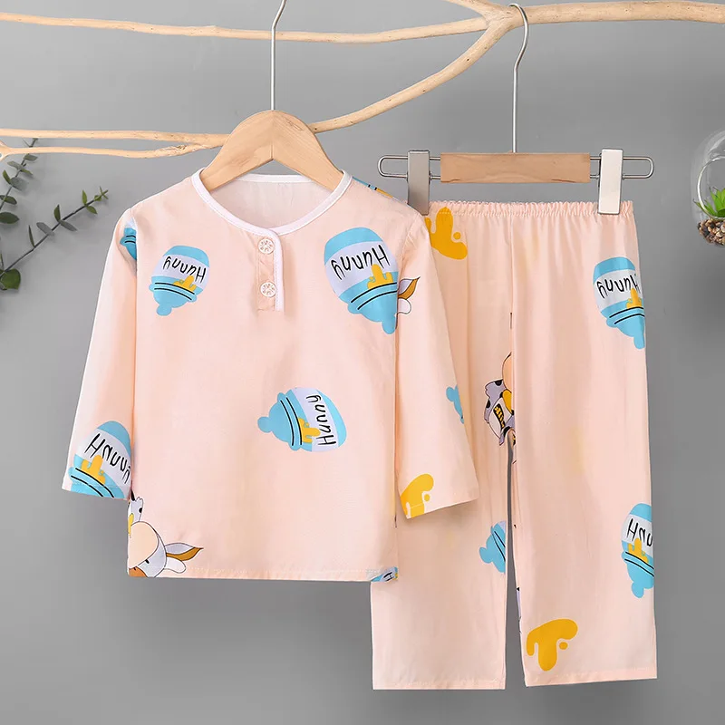 Комплект детской одежды топы + штаны одежда для сна пижамы Детская мальчиков и