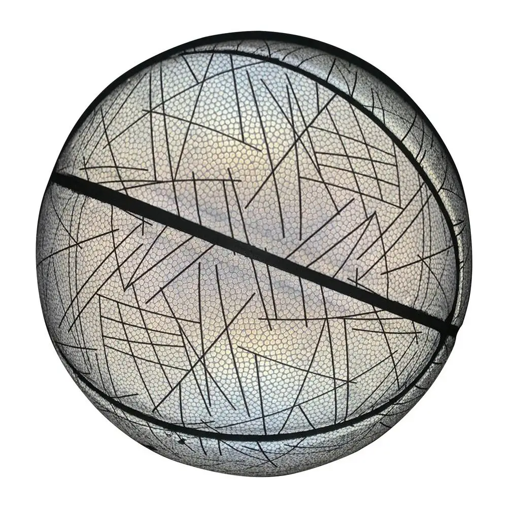 

No.7 Holographic Basketball Reflective Basketball Fluorescent Night Luminous Basketball For Night Training Sports Indoor&Outdo