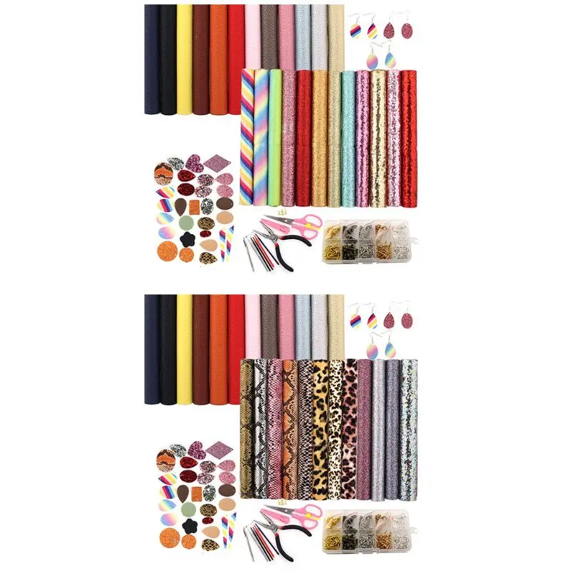 24 шт. кожа серьги Набор для изготовления двухсторонний лист Материалы