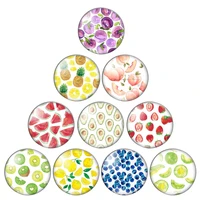 beauty colorful fruits strawberry 10pcs10mm12mm18mm20mm25mm round photo glass cabochon demo flat back making findings zb0543