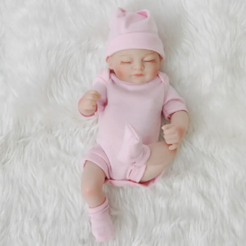 

10 дюймов реалистичные моделирование Reborn Baby Rebirth кукла закрытыми глазами коллекция реквизит мягкий пластиковый детский домик игрушки 28 см М...