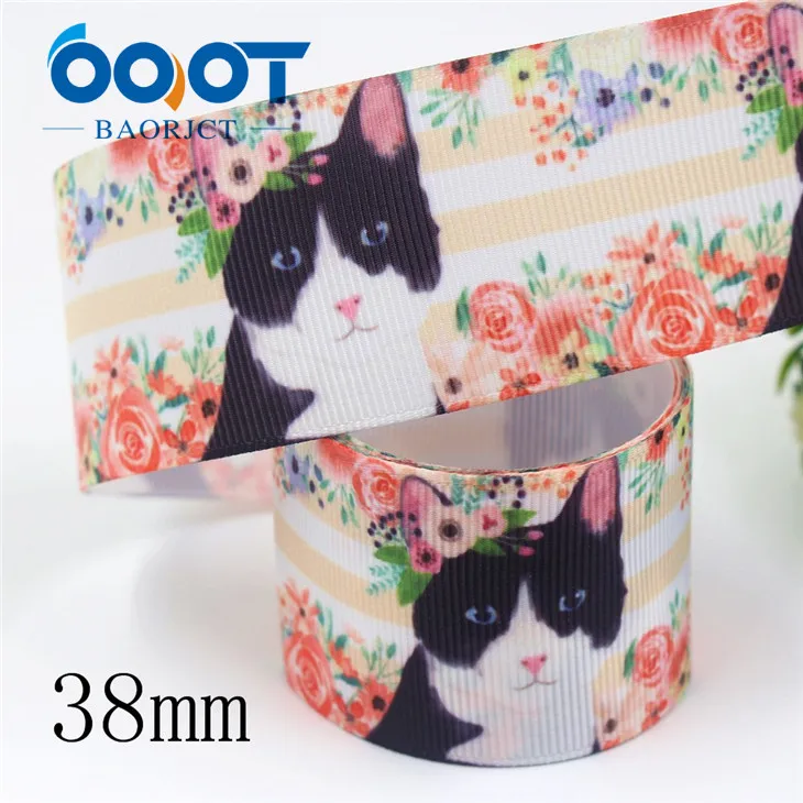 I-19906-2072 OOOT BAORJCT I-19906-2069, 38 мм, 10 ярдов мультфильм тепловой передачи печатных корсажные ленты, одежда лук крышка DIY украшения - Цвет: I-19906-2072
