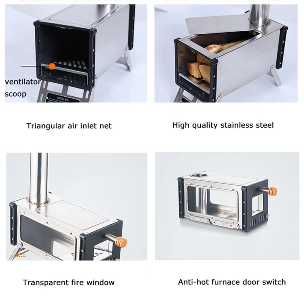 Портативная палатка для кемпинга печь дрова Ультралегкая деревянная плита с